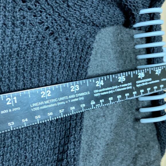 Express Womens Sweater Black Cardigan Open Front Knit Long Sleeve 100% Cotton M - Picture 8 of 12